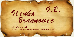 Ilinka Brdanović vizit kartica